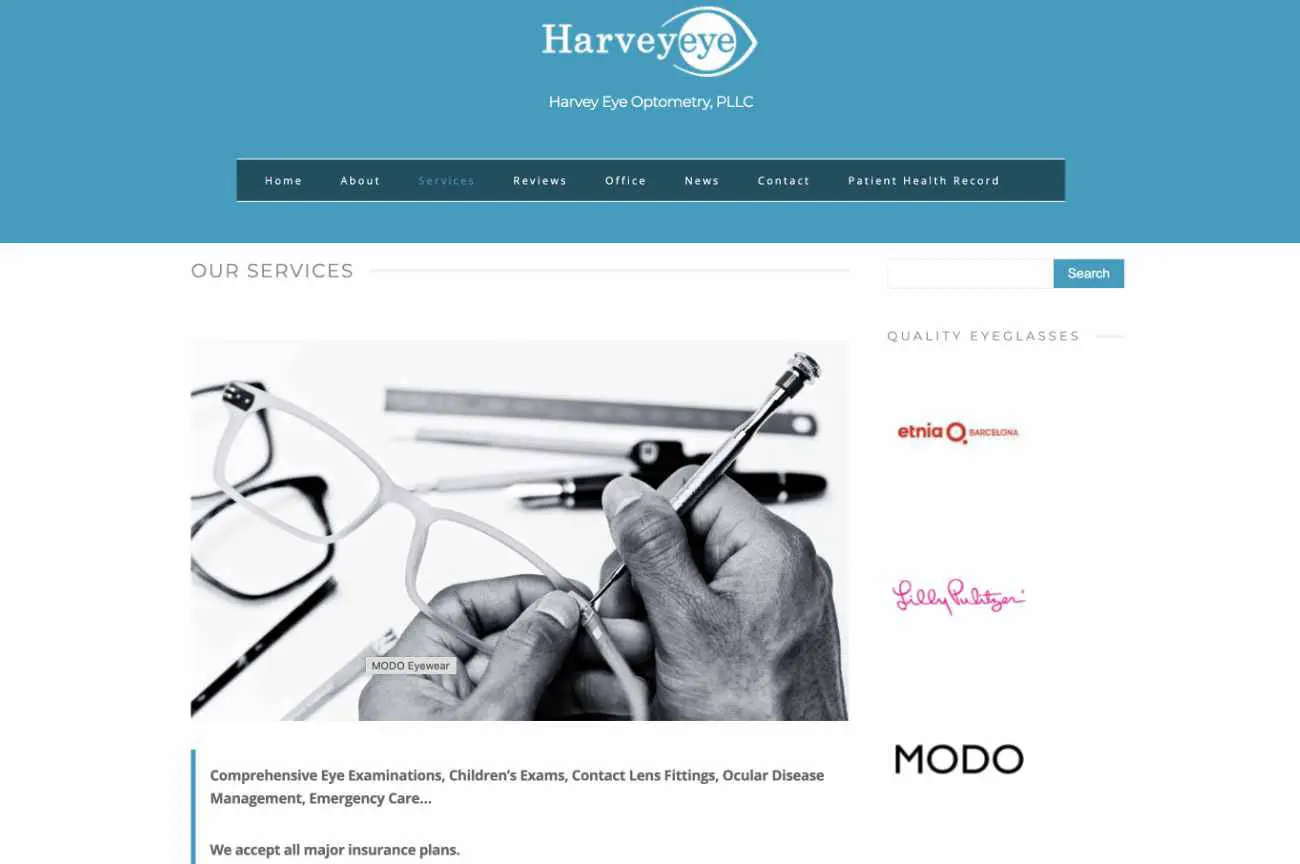 Harvey Eye Doctor Website